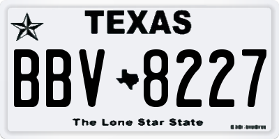 TX license plate BBV8227