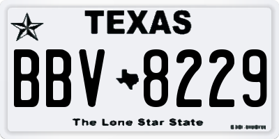 TX license plate BBV8229