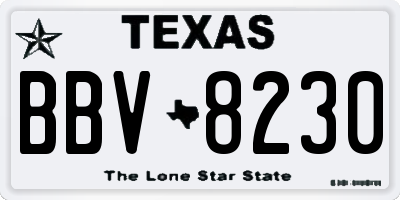 TX license plate BBV8230