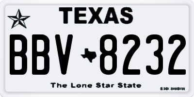 TX license plate BBV8232