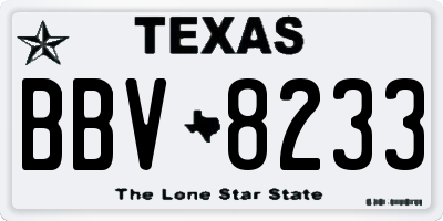 TX license plate BBV8233