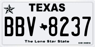 TX license plate BBV8237