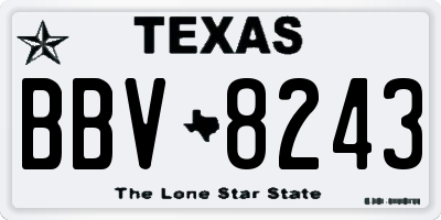 TX license plate BBV8243