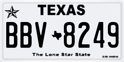 TX license plate BBV8249