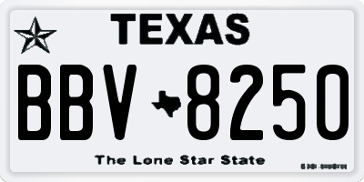 TX license plate BBV8250