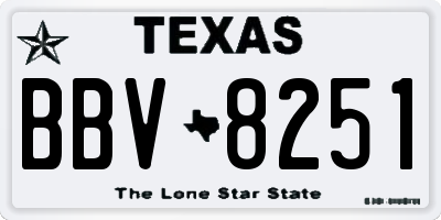 TX license plate BBV8251