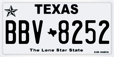 TX license plate BBV8252