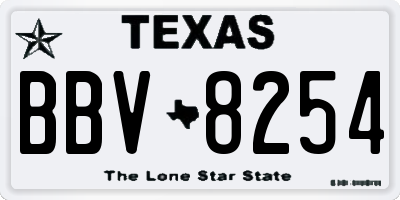 TX license plate BBV8254