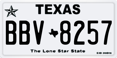 TX license plate BBV8257