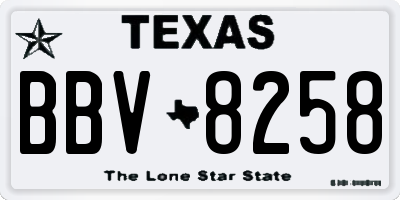 TX license plate BBV8258