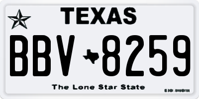 TX license plate BBV8259