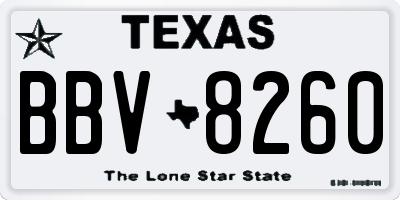 TX license plate BBV8260