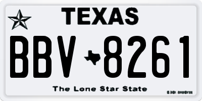 TX license plate BBV8261