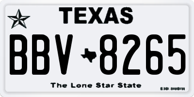 TX license plate BBV8265