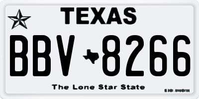 TX license plate BBV8266