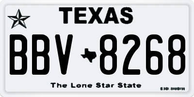 TX license plate BBV8268