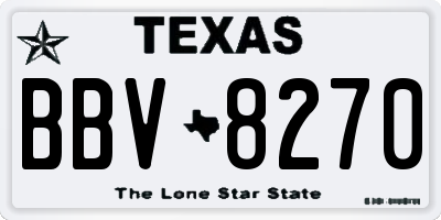 TX license plate BBV8270