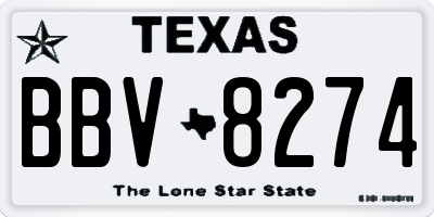 TX license plate BBV8274