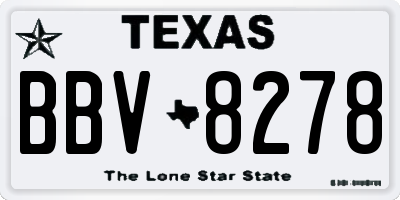 TX license plate BBV8278