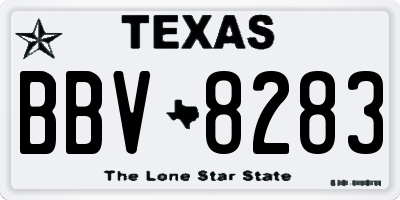 TX license plate BBV8283