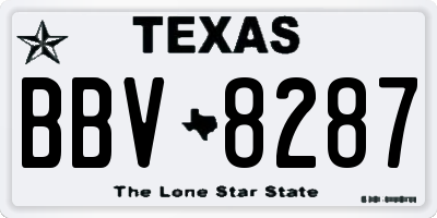 TX license plate BBV8287