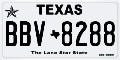 TX license plate BBV8288