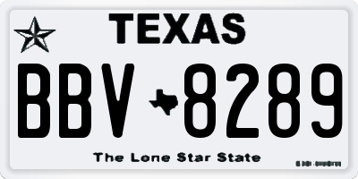 TX license plate BBV8289