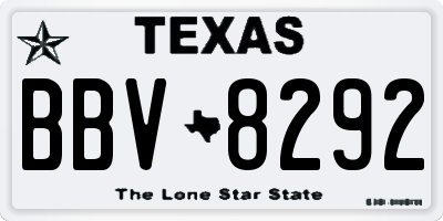 TX license plate BBV8292