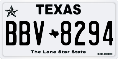 TX license plate BBV8294