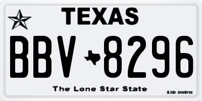 TX license plate BBV8296