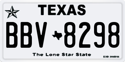 TX license plate BBV8298