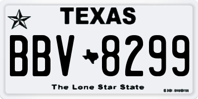 TX license plate BBV8299