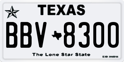 TX license plate BBV8300