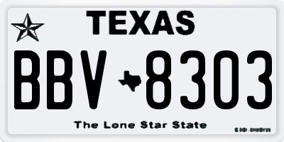 TX license plate BBV8303