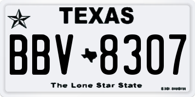 TX license plate BBV8307