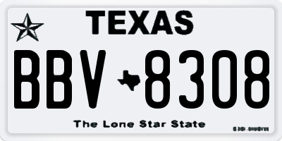 TX license plate BBV8308