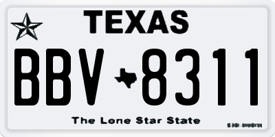 TX license plate BBV8311