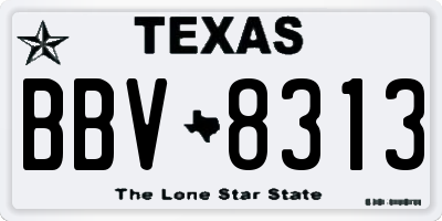 TX license plate BBV8313