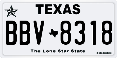 TX license plate BBV8318