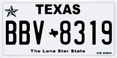 TX license plate BBV8319