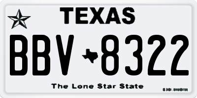 TX license plate BBV8322