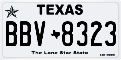 TX license plate BBV8323