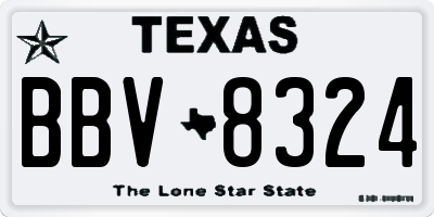 TX license plate BBV8324