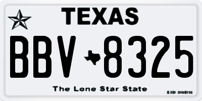 TX license plate BBV8325