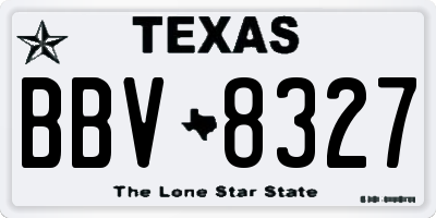 TX license plate BBV8327