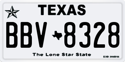 TX license plate BBV8328