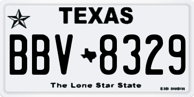 TX license plate BBV8329