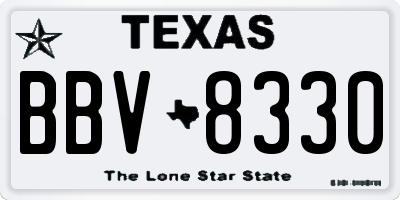 TX license plate BBV8330