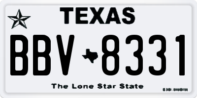 TX license plate BBV8331