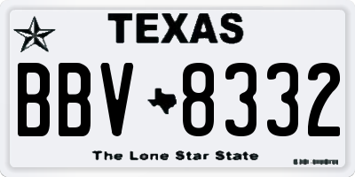 TX license plate BBV8332